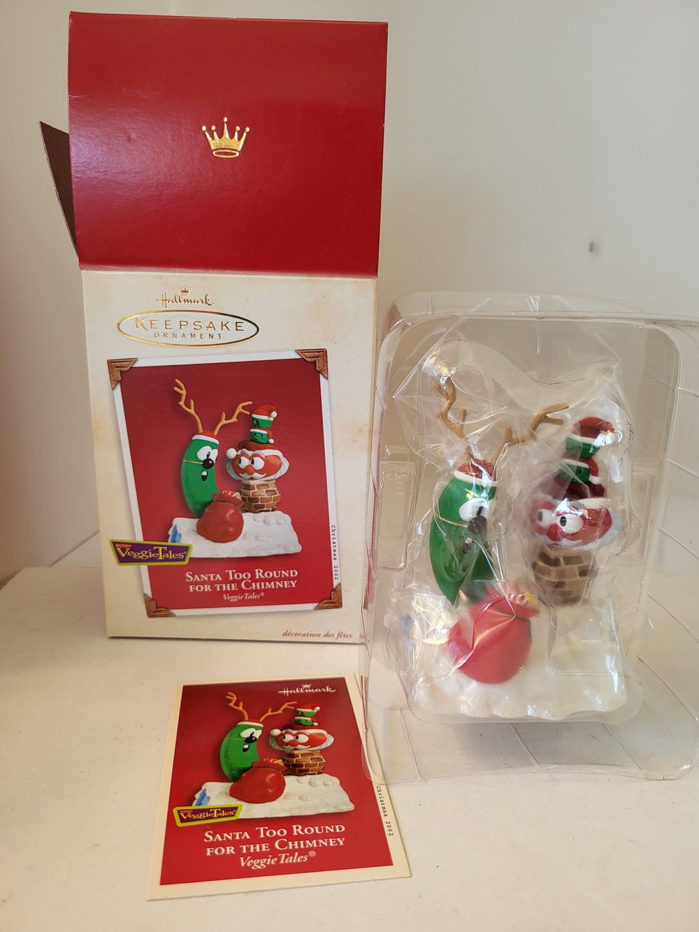 Hallmark VeggieTales Santa Too Round Ornament 2002 NIB